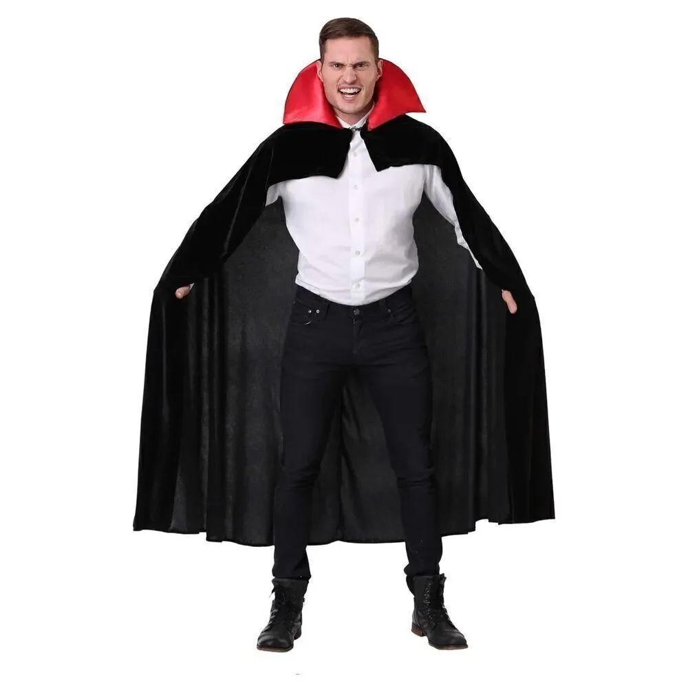 Halloween costumes Adult Red Vampire Cloak Costume Veluor One Size Satin Collar